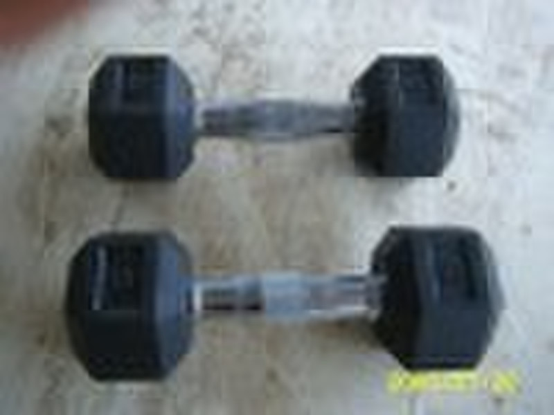 Hex rubber  dumbbell