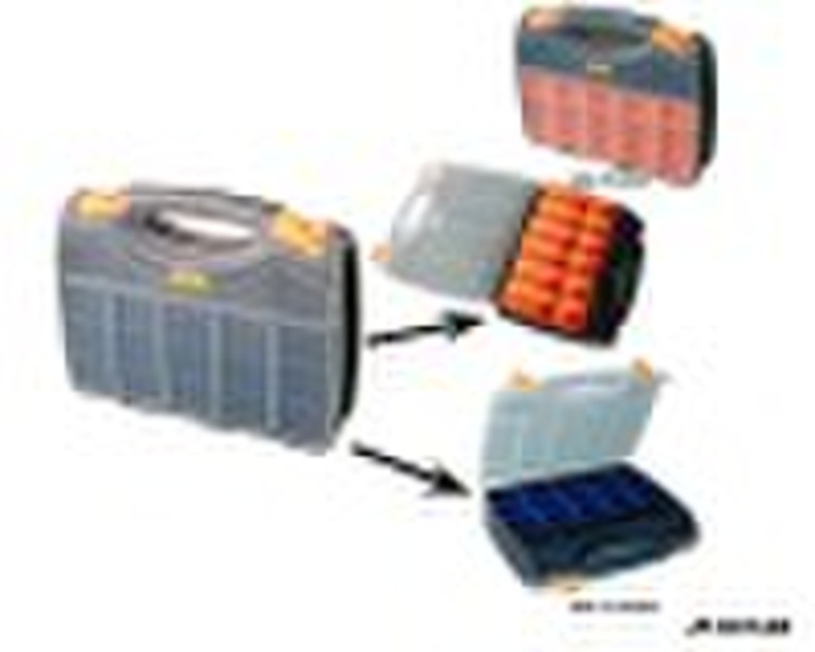 Portable plastic organizer with little bins and re