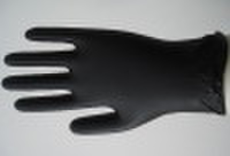 Disposable vinyl gloves powdered free black