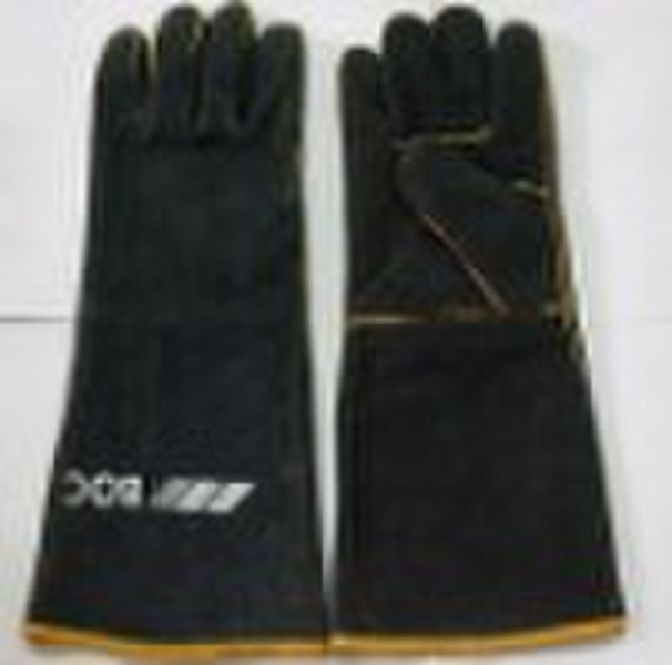 cow split leather black welding  glove