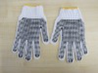 pvc dotted string knitted work glove