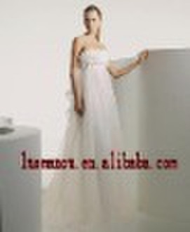 Strapless Stomacher Design Satin Pluse Size A-line