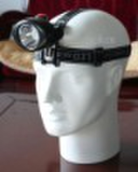 black cordless miner's cap light