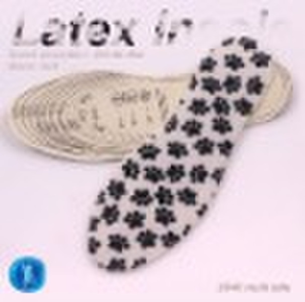 Comfortable latex insoles with dog's footprint