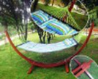 Folding wood stand quilted Hammock