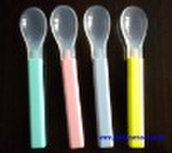 Soft and comfortable silicone baby feeding spoon