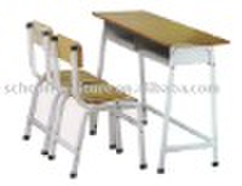 Double school school desk and chair