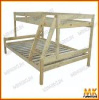 pine wooden bunk bed