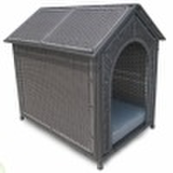 Rattan KD Dog House with Pat