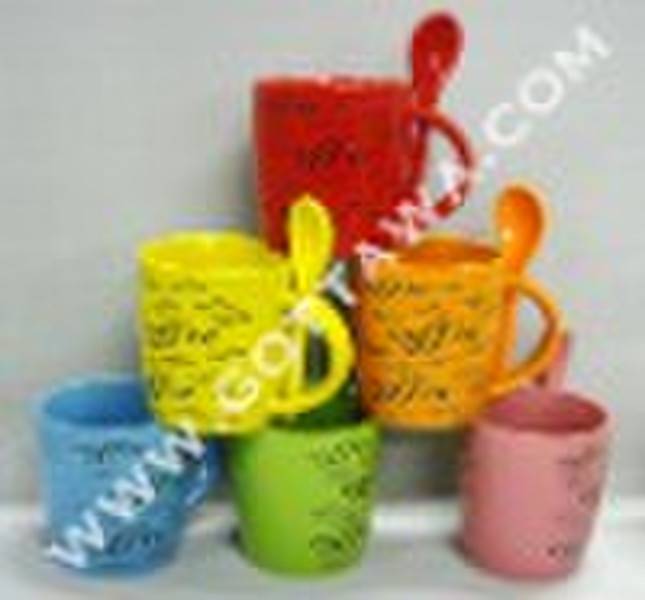 beautiful coffee mug with spoon