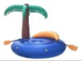 inflatable island with palm