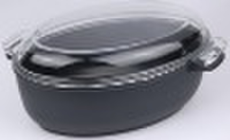 38cm Die Cast Aluminium Oval Roaster Pan with Cast