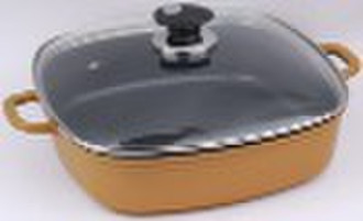 28cm Die Cast Aluminium Square pan with Induction