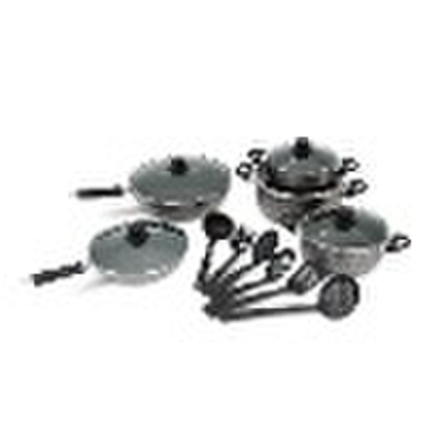 16PCS ALUMINIUM NON-STICK COOKWARE SET (OPM-6011)