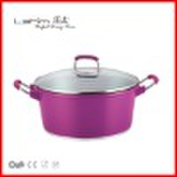 die- cast aluminum non-stick soup pot with cast st