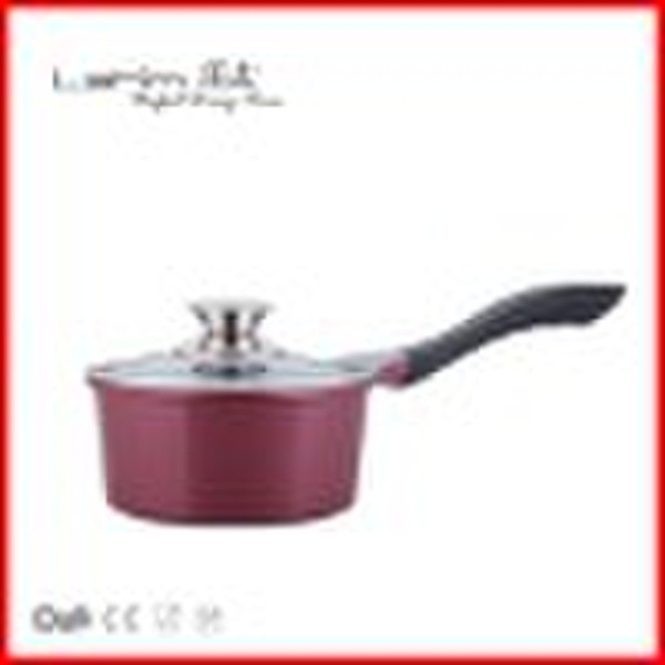 die-cast aluminum non-stick sauce pan with  glass