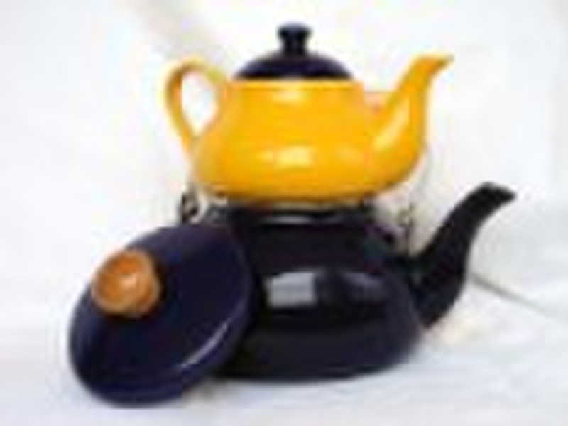 4pcs double porcelain enameled tea kettle, ,cookwa