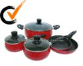 8 pcs aluminum belly shape nonstick cookware set D