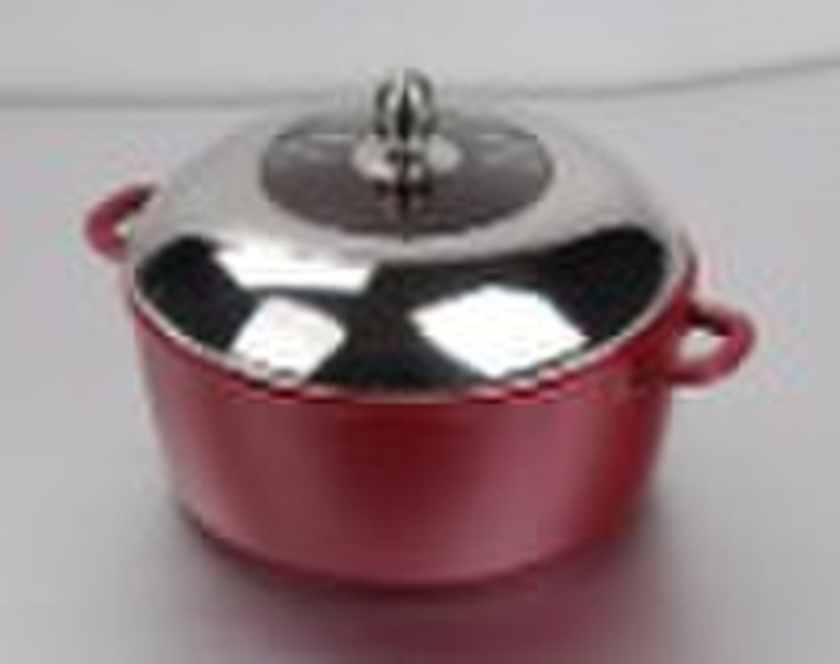 Die-cast aluminum deep soup pot