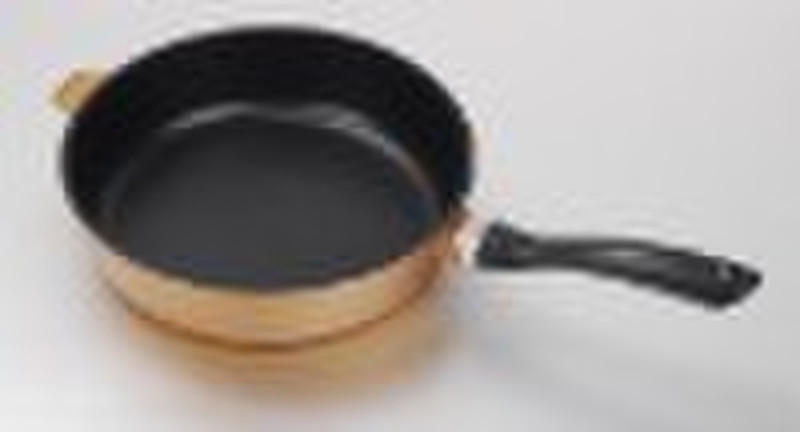 Die-cast aluminum deep frying pan