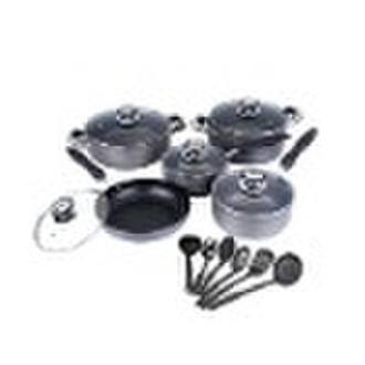 16pcs aluminum cookware set(milk pot,sauce pot,fry