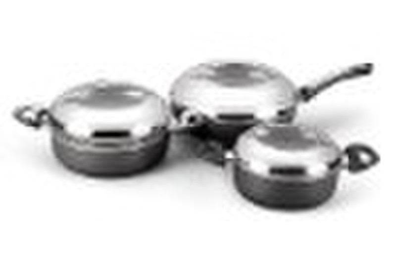 6 pcs Non-stick Cookware Set with s/s cover