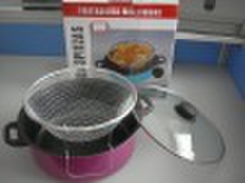 Iron soup pot. Deep fryer