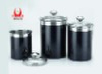 4PCS Coated Canister Set with Glass lid