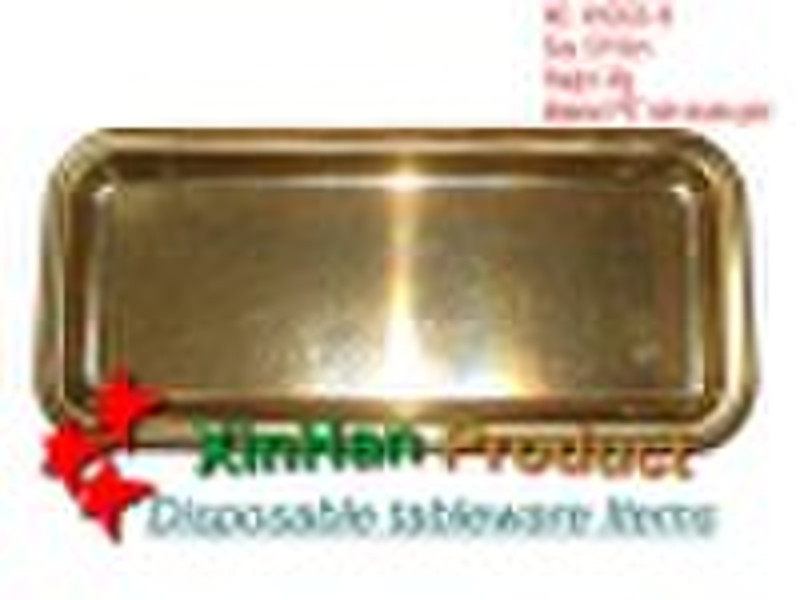 plastic tray,dinner tray,gold tray