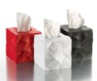 Plastic cube facial tissue box holder