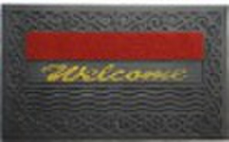 rubber door mat with carpet stripe