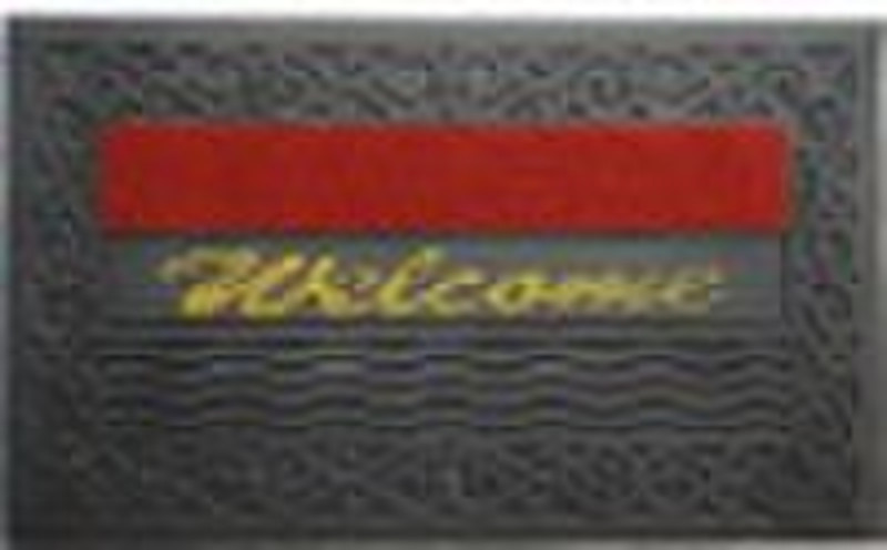 rubber door mat with carpet stripe