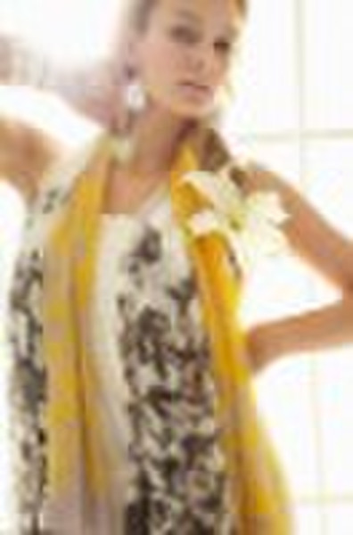 Graphic floral silk scarf