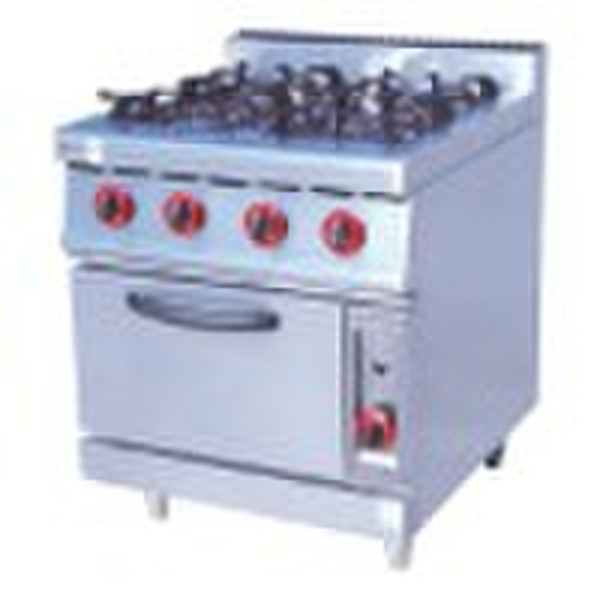 Stainless steel Gas range with 4 burners and oven