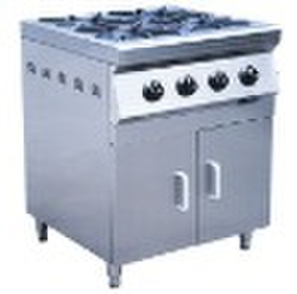 4 burners  gas cooker with cabinet for kitchen equ