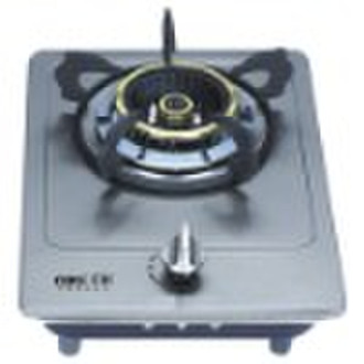 single gas stove with stainless steel panel