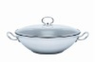 30 stainless steel wok with lid