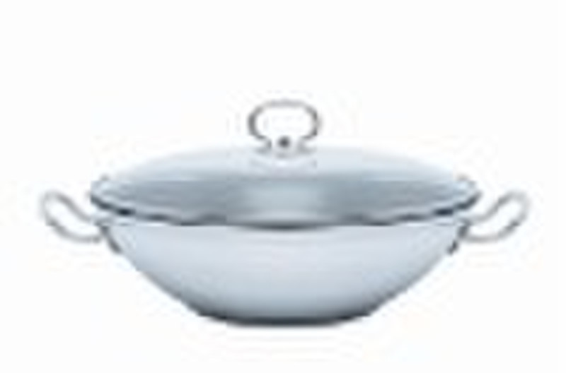 30 stainless steel wok with lid