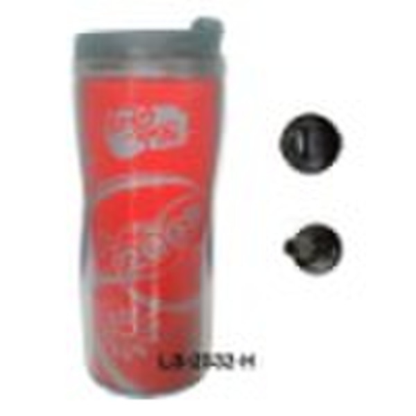 promotional mug ,double wall plastic cup ,Plastic