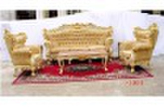 Luxury antique gold plated european wooden sofa se