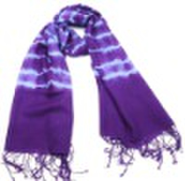 Woven Cotton Tie Dyed Scarf & Shawl