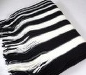 100%acrylic black-white stripe  plain yarn dyed wa