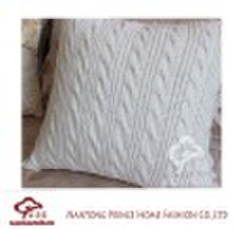 Knitted white cushion/cushion cover/pillow/pillow