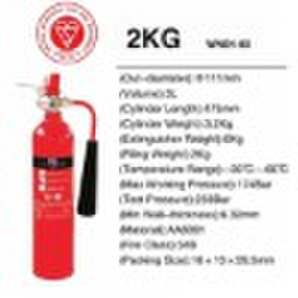 EN3 approved 2Kg Co2 fire extinguisher