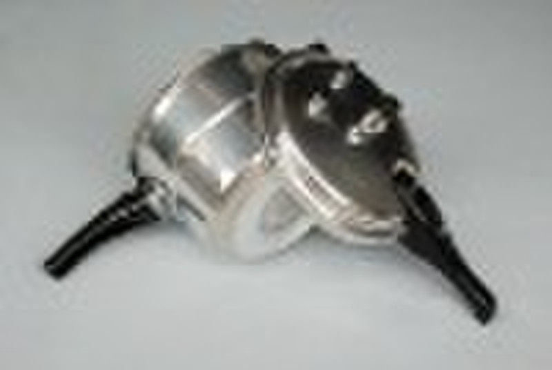 Polished aluminum pressure cooker