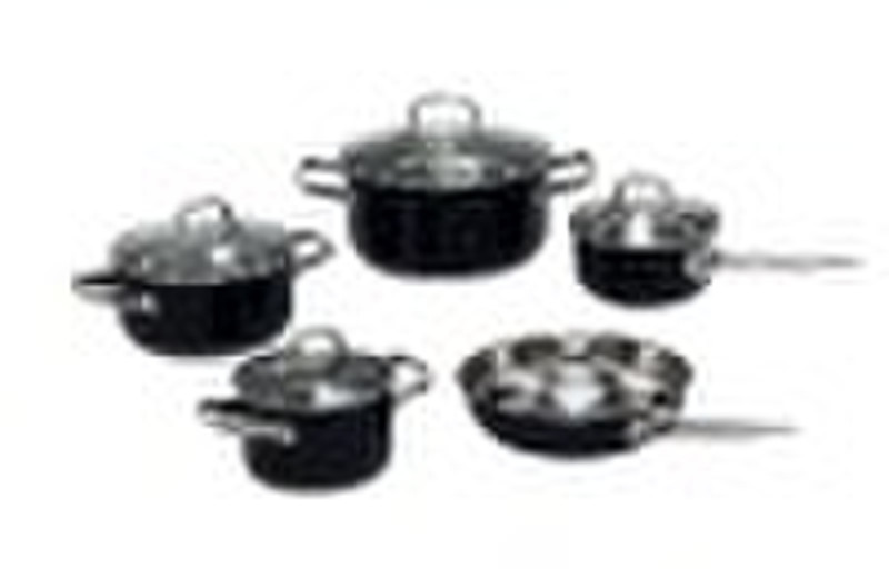 TP1361 9Pcs Stainless Steel Cookware set with Cera