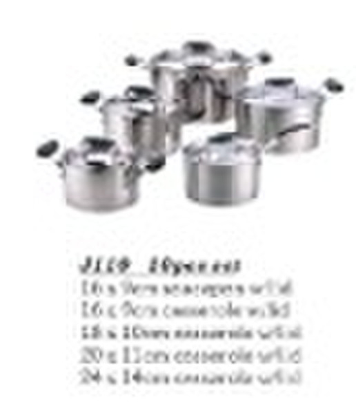 10 PCS Edelstahl-Kochgeschirr-Set