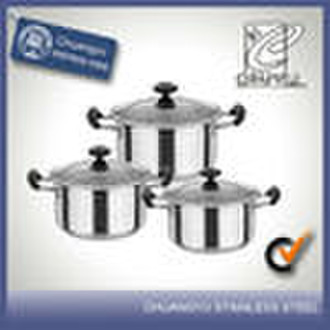 6 piece belly shape stainless steel casserole