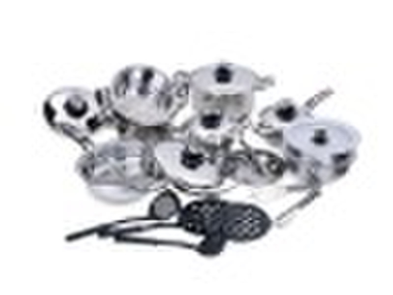 27 pcs no magnetic stainless steel lid cookware se