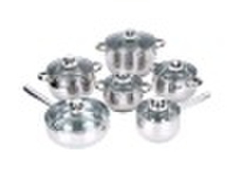 12 pcs no magnetic stainless steel handle cookware